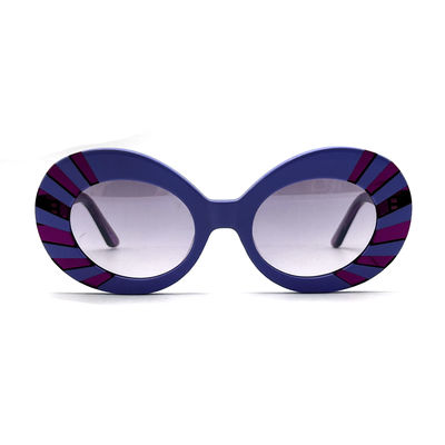 İyi bir fiyat. AS102 Kadınlar yuvarlak asetat çerçeve güneş gözlüğü % 100 UV koruması çevrimiçi