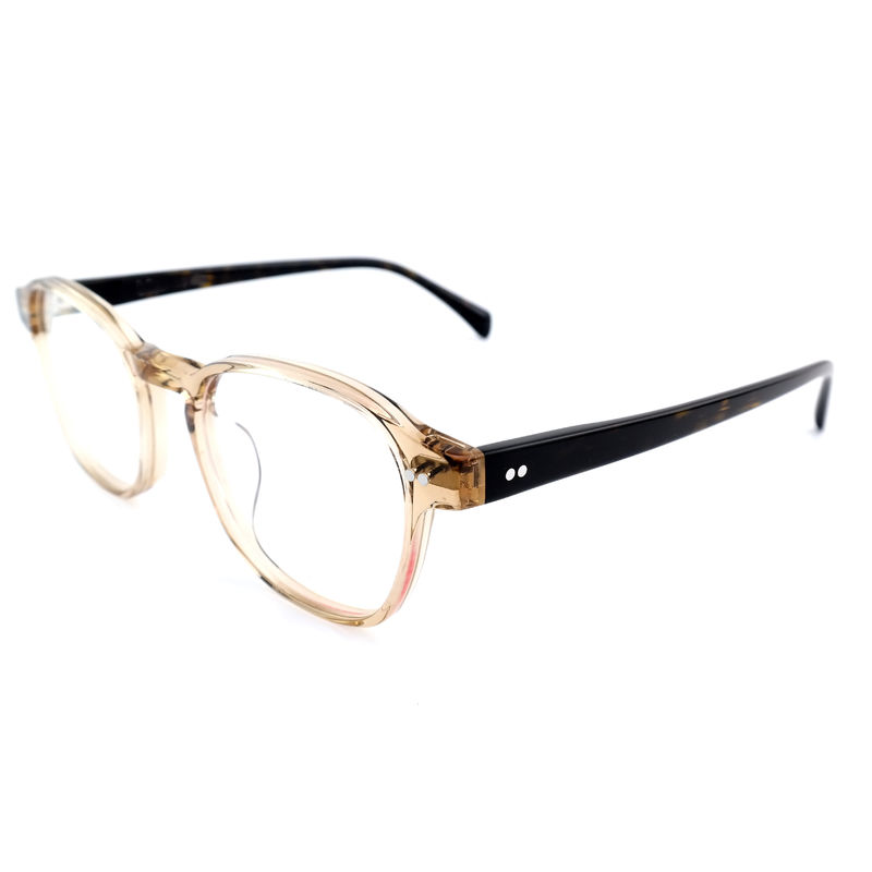 FP2616 Moda Asetat Optik Çerçeve Unisex Tam Kenar Yuvarlak Özel Renk