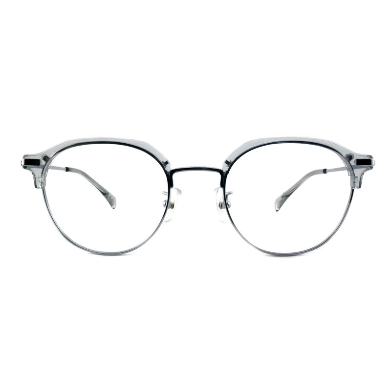 FP2713 Vintage yuvarlak asetat metal gözlükler Unisex hafif gözlük