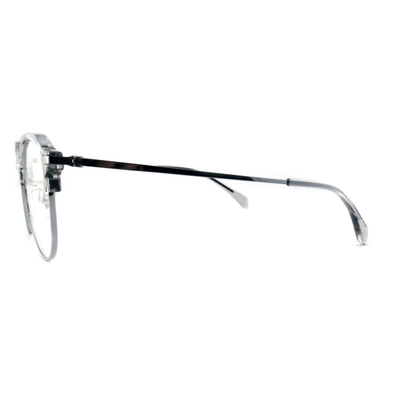 FP2713 Vintage yuvarlak asetat metal gözlükler Unisex hafif gözlük