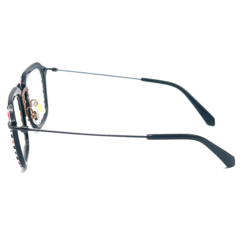 BD124 Özel Çerçeve Renk Asetat Metal Çerçeveler 142mm Tapınak Uzunluğu ile