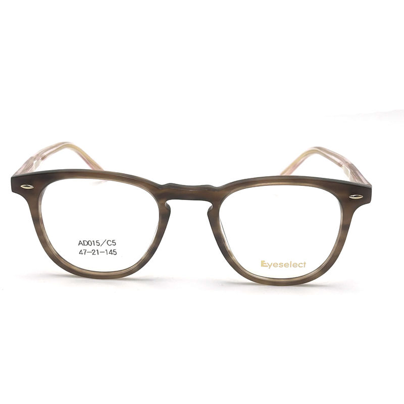 AD015 Moda İleri Görünümleri İçin Özel Özelliklere Sahip Yuvarlak Asetat Optik Çerçeve