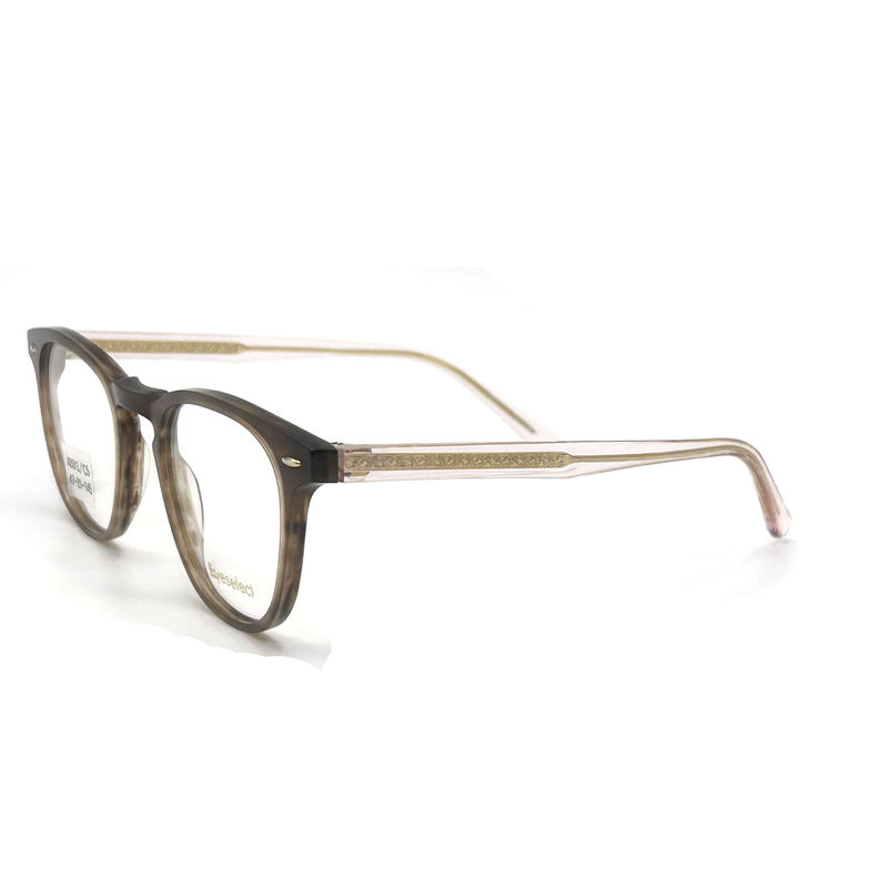 AD015 Moda İleri Görünümleri İçin Özel Özelliklere Sahip Yuvarlak Asetat Optik Çerçeve