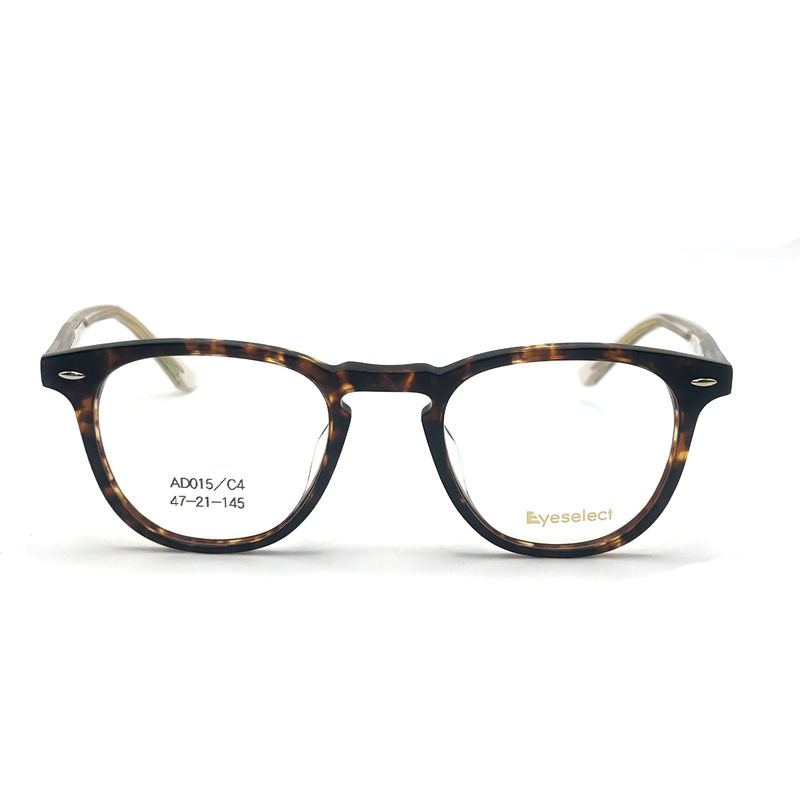 AD015 Moda İleri Görünümleri İçin Özel Özelliklere Sahip Yuvarlak Asetat Optik Çerçeve