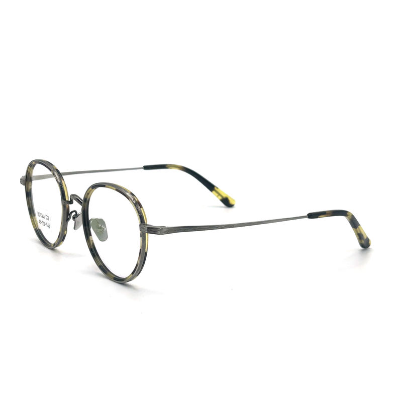 BD104 Vintage-Tam çerçeve asetat metal çerçeveleri - Stil Moda Çerçeve