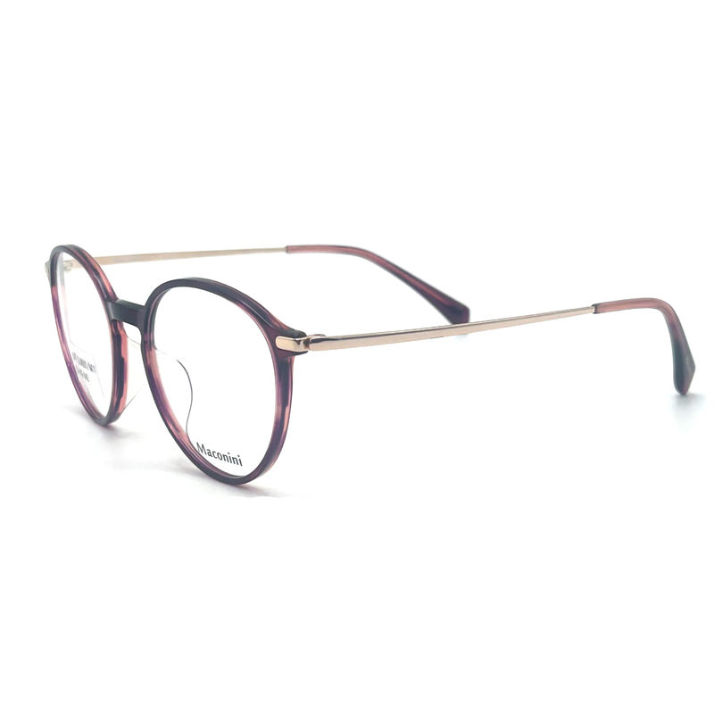 OPT SUN001 Yüksek esneklik templesli asetat optik çerçeve trendli yuvarlak stil moda görünüm