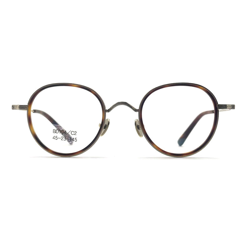 BD104 Vintage-Tam çerçeve asetat metal çerçeveleri - Stil Moda Çerçeve