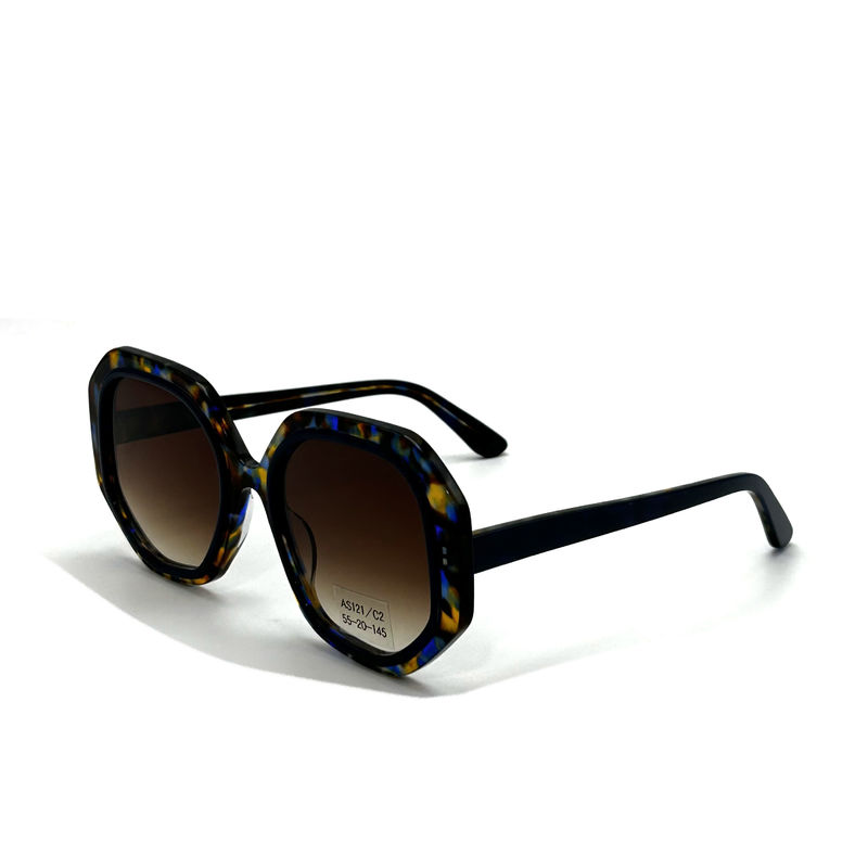 CR39 Unisex Acetate Çerçeve Güneş Gözlüğü % 100 UV Koruması-Model AS121,OEM / Özel Fabrika