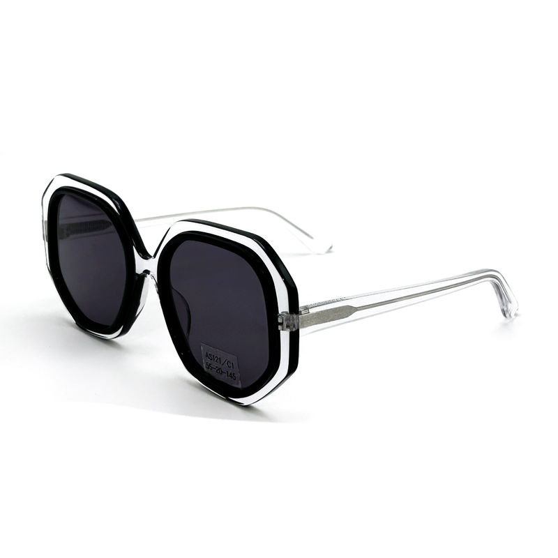 CR39 Unisex Acetate Çerçeve Güneş Gözlüğü % 100 UV Koruması-Model AS121,OEM / Özel Fabrika